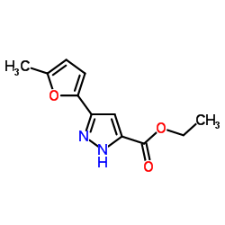 Ethyl 3-(5-methyl-2-furyl)-1H-pyrazole-5-carboxylate structure