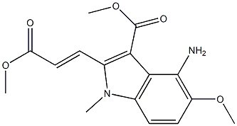 methyl (E)-4-amino-5-methoxy-2-(3-methoxy-3-oxoprop-1-en-1-yl)-1-methyl-1H-indole-3-carboxylate Structure