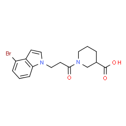 1-[3-(4-bromo-1H-indol-1-yl)propanoyl]piperidine-3-carboxylic acid structure