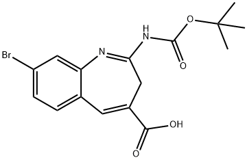 8-bromo-2-((tert-butoxycarbonyl)amino)-3H-benzo[b]azepine-4-carboxylic acid structure