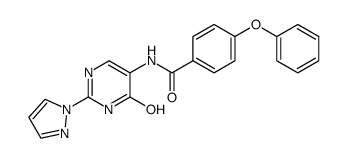 N-(4-hydroxy-2-(1H-pyrazol-1-yl)pyrimidin-5-yl)-4-phenoxybenzamide Structure