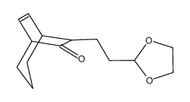 7-[2-(1,3-dioxolan-2-yl)ethyl]bicyclo[3.2.2]non-8-en-6-one结构式