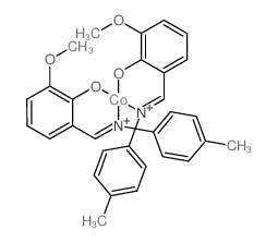 Cobalt,bis[2-methoxy-6-[[(4-methylphenyl)imino-kN]methyl]phenolato-kO]- structure