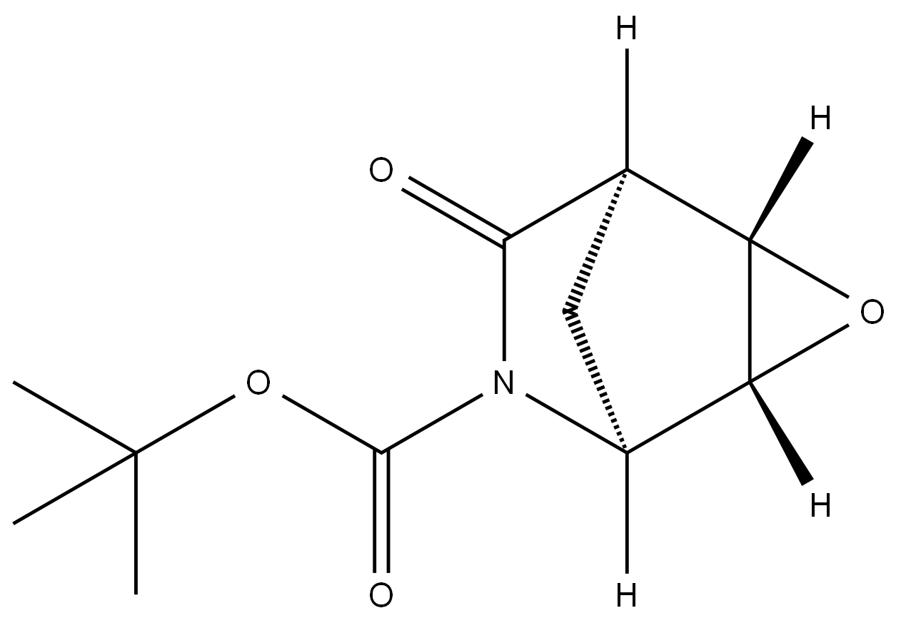 exo-tert-butyl 7-oxo-3-oxa-6-azatricyclo[3.2.1.02,4]octane-6-carboxylate结构式