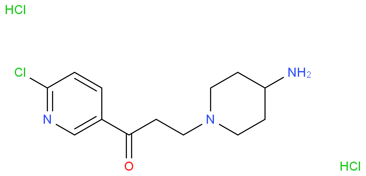 3-(4-Aminopiperidin-1-yl)-1-(6-chloropyridin-3-yl)propan-1-one dihydrochloride Structure