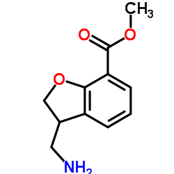 Methyl 3-(aminomethyl)-2,3-dihydro-1-benzofuran-7-carboxylate结构式