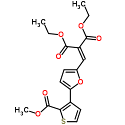 DIETHYL 2-((5-[2-(METHOXYCARBONYL)-3-THIENYL]-2-FURYL)METHYLENE)MALONATE Structure