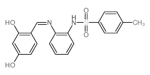 Benzenesulfonamide,N-[2-[[(2,4-dihydroxyphenyl)methylene]amino]phenyl]-4-methyl- structure