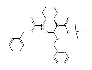 tert-butyl ((benzyloxy)carbonyl)((1R,2R)-2-(((benzyloxy)carbonyl)amino)cyclohexyl)carbamate Structure