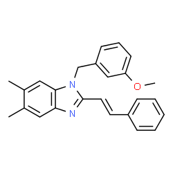 1-(3-METHOXYBENZYL)-5,6-DIMETHYL-2-STYRYL-1H-1,3-BENZIMIDAZOLE structure