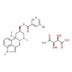 5-bromo-3-(10-methoxy-1,6-dimethylergolin-8beta-ylmethoxycarbonyl)pyridinium hydrogen [R-(R*,R*)]-tartrate structure