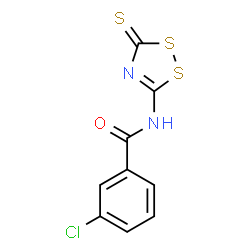 3-CHLORO-N-(3-THIOXO-3H-1,2,4-DITHIAZOL-5-YL)BENZENECARBOXAMIDE结构式