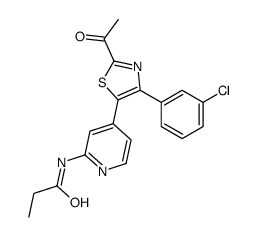 N-[4-[2-acetyl-4-(3-chlorophenyl)-1,3-thiazol-5-yl]pyridin-2-yl]propanamide Structure