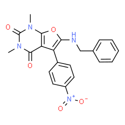 Furo[2,3-d]pyrimidine-2,4(1H,3H)-dione,1,3-dimethyl-5-(4-nitrophenyl)-6-[(phenylmethyl)amino]- structure