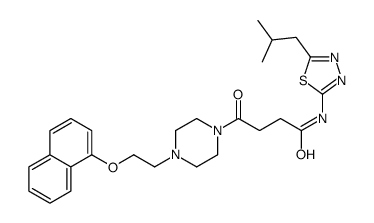 N-[5-(2-methylpropyl)-1,3,4-thiadiazol-2-yl]-4-[4-(2-naphthalen-1-yloxyethyl)piperazin-1-yl]-4-oxobutanamide结构式