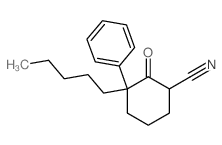 Cyclohexanecarbonitrile, 2-oxo-3-pentyl-3-phenyl- structure