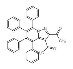 1-(7-acetyl-2,3,4,5-tetraphenyl-1,9-diazabicyclo[4.3.0]nona-2,4,6,8-tetraen-8-yl)ethanone Structure