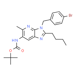 Carbamic acid, [3-[(4-bromophenyl)methyl]-2-butyl-5-methyl-3H-imidazo[4,5-b]pyridin-6-yl]-, 1,1-dimethylethyl ester (9CI) Structure