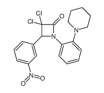 3,3-dichloro-4-(3-nitrophenyl)-1-(2-piperidin-1-ylphenyl)azetidin-2-one Structure