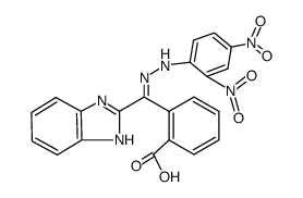 2-[1H-benzoimidazol-2-yl-(2,4-dinitro-phenylhydrazono)-methyl]-benzoic acid结构式