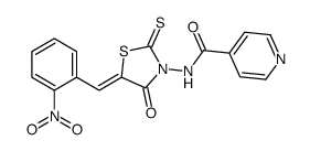 N-[5-[(2-Nitrophenyl)methylene]-4-oxo-2-thioxo-3-thiazolidinyl]-4-pyridinecarboxamide结构式