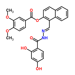 1-{(E)-[(2,4-Dihydroxybenzoyl)hydrazono]methyl}-2-naphthyl 3,4-dimethoxybenzoate Structure