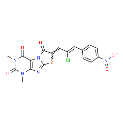 Thiazolo[2,3-f]purine-2,4,6(1H,3H,7H)-trione,7-[2-chloro-3-(4-nitrophenyl)-2-propenylidene]-1,3-dimethyl- (9CI) picture