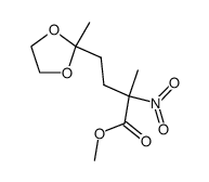 2-nitro-2-carbomethoxyhexan-5-one ethylene acetal Structure