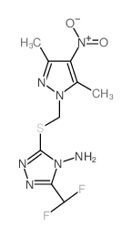 3-(Difluoromethyl)-5-{[(3,5-dimethyl-4-nitro-1H-pyrazol-1-yl)methyl]thio}-4H-1,2,4-triazol-4-amine Structure