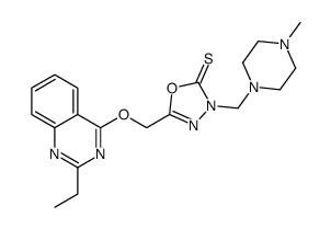 5-[(2-ethylquinazolin-4-yl)oxymethyl]-3-[(4-methylpiperazin-1-yl)methyl]-1,3,4-oxadiazole-2-thione Structure