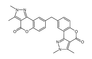2-methyl-8-[(2,3-dimethyl-4-oxo-2,4-dihydrochromeno[4,3-c]pyrazol-8-yl)methyl]-3-methyl-2,4-dihydrochromeno[4,3-c]pyrazol-4-one Structure