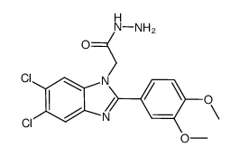 [5,6-dichloro-2-(3,4-dimethoxyphenyl)-1H-benzimidazol-1-yl]-acetic acid hydrazide Structure