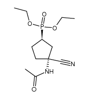 cis-1(RS)-acetamido-3(RS)-(diethoxyphosphinyl)cyclopentanecarbonitrile Structure