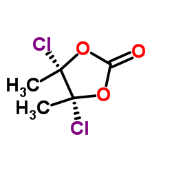 (4R,5S)-4,5-Dichloro-4,5-dimethyl-1,3-dioxolan-2-one结构式