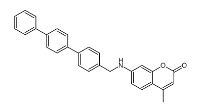 4-Methyl-7-[([1,1';4',1'']terphenyl-4-ylmethyl)-amino]-chromen-2-one结构式