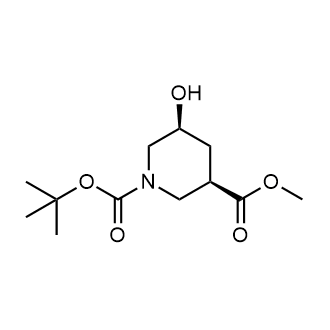 1-(Tert-butyl) 3-methyl (3R,5S)-5-hydroxypiperidine-1,3-dicarboxylate Structure