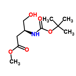 Butanoic acid, 3-[[(1,1-dimethylethoxy)carbonyl]amino]-4-hydroxy-, Methyl ester, (3S)- structure