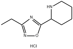 2-(3-Ethyl-1,2,4-oxadiazol-5-yl)piperidine hydrochloride结构式