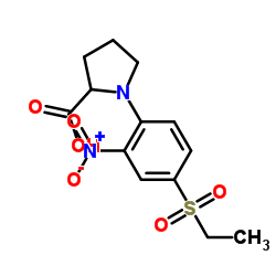 1-[4-(ETHYLSULFONYL)-2-NITROPHENYL]PYRROLIDINE-2-CARBOXYLIC ACID structure