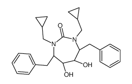 (4R,5S,6S,7R)-4,7-dibenzyl-1,3-bis(cyclopropylmethyl)-5,6-dihydroxy-1,3-diazepan-2-one结构式