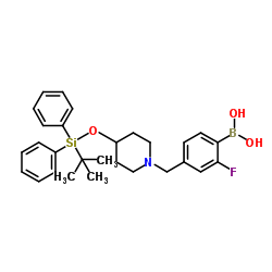 (4-((4-((tert-butyldiphenylsilyl)oxy)piperidin-1-yl)Methyl)-2-fluorophenyl)boronic acid Structure