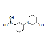 3-(3-羟基-1-哌啶基)苯硼酸结构式