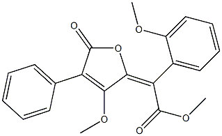 2-Methoxy-α-[(2E)-3-methoxy-5-oxo-4-phenylfuran-2(5H)-ylidene]benzeneacetic acid methyl ester结构式