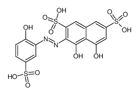 4,5-Dihydroxy-3-(2-hydroxy-5-sulfo-phenylazo)-naphthalene-2,7-disulfonic acid结构式