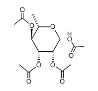 1,2,3,4-tetra-O-acetate-α,β-L-rhamnopyranoside Structure