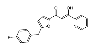 (Z)-1-[5-[(4-fluorophenyl)methyl]furan-2-yl]-3-hydroxy-3-pyridin-2-ylprop-2-en-1-one Structure