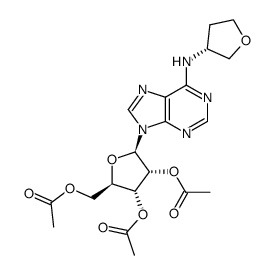 (2R,3R,4R,5R)-2-(acetoxymethyl)-5-(6-(((R)-tetrahydrofuran-3-yl)amino)-9H-purin-9-yl)tetrahydrofuran-3,4-diyl diacetate Structure