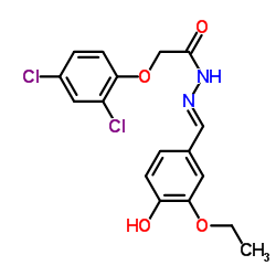 2-(2,4-dichlorophenoxy)-N'-(3-ethoxy-4-hydroxybenzylidene)acetohydrazide structure