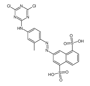 3-[[4-[(4,6-dichloro-1,3,5-triazin-2-yl)amino]-o-tolyl]azo]naphthalene-1,5-disulphonic acid structure