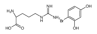 (2S)-2-amino-5-(diaminomethylideneamino)pentanoic acid,4-bromobenzene-1,3-diol结构式